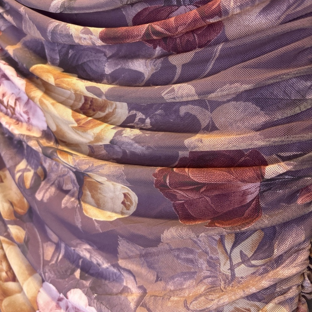 Windsor Strapless Dress with Floral Pattern in Purple and Pink - Picture 6 of 10